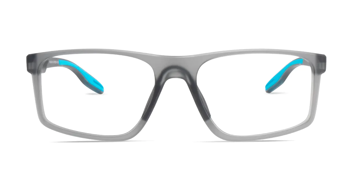 Rectangle Transparent Gray/Blue Sport Eyeglasses