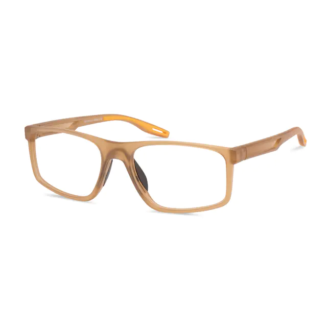 Rectangle Brown Sport Eyeglasses