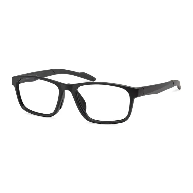 Rectangle Black Sport Eyeglasses
