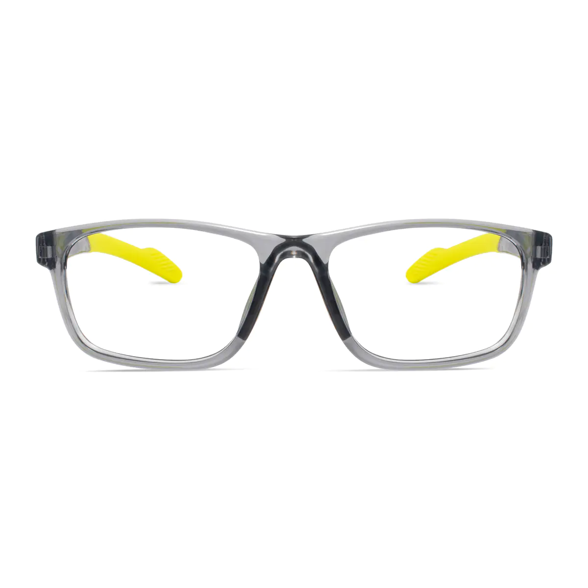 Rectangle Transparent Gray Sport Eyeglasses