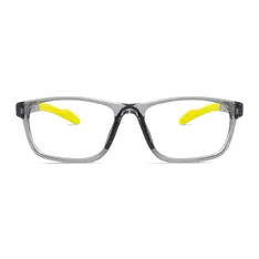 Rectangle Transparent Gray Sport Eyeglasses