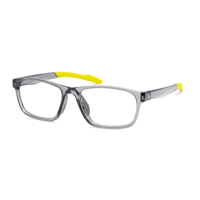 Rectangle Transparent Gray Sport Eyeglasses
