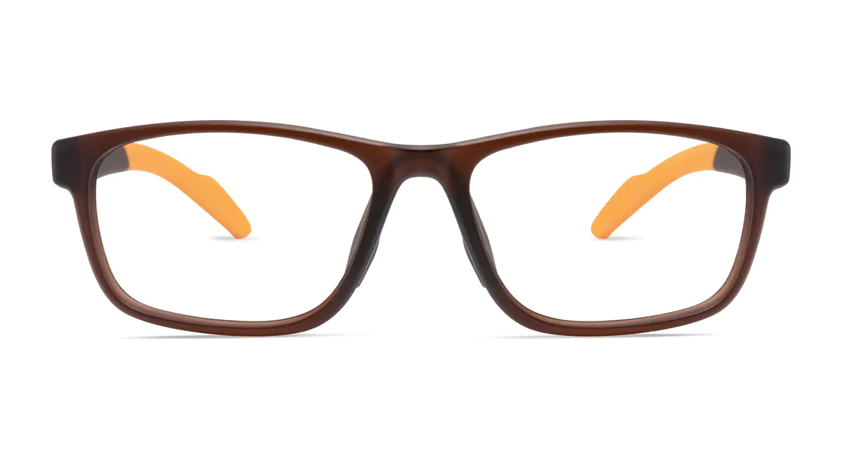 Rectangle Brown/Orange Sport Eyeglasses