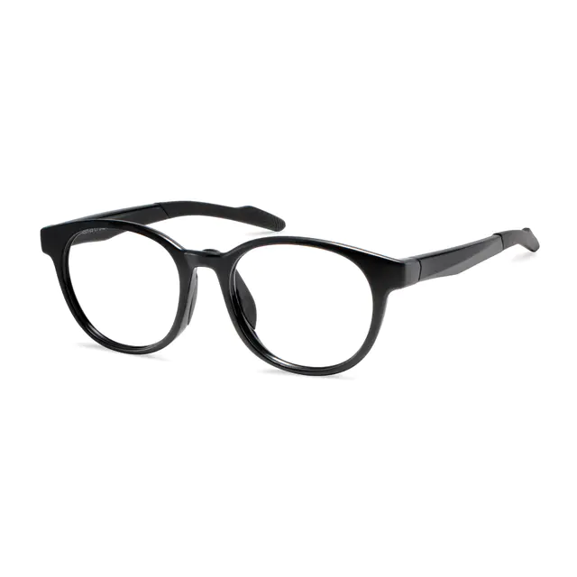Oval Black Sport Eyeglasses
