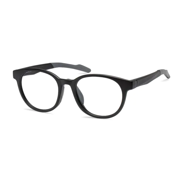 Oval Gray Sport Eyeglasses