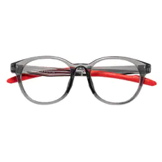 Oval Transparent Gray/Red Sport Eyeglasses
