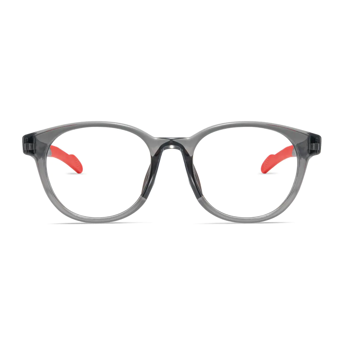 Oval Transparent Gray/Red Sport Eyeglasses