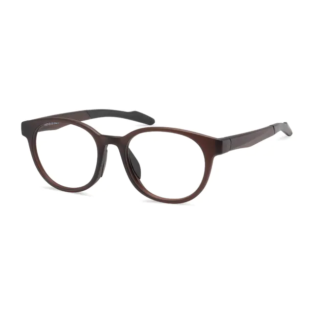 Oval Brown Sport Eyeglasses