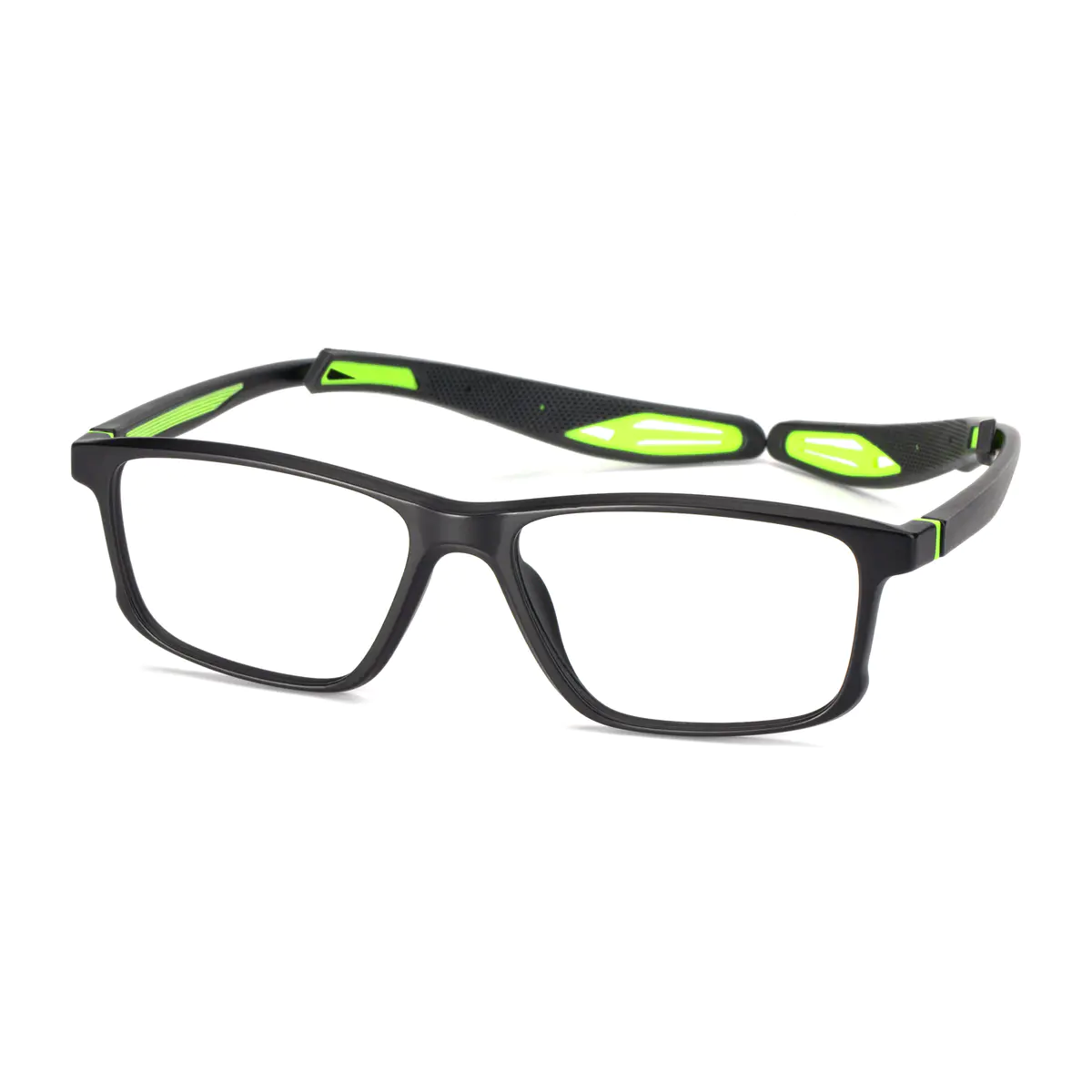 Rectangle Black/Green Sport Eyeglasses