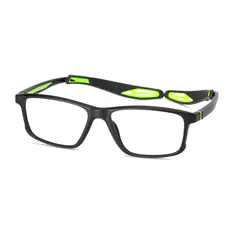 Rectangle Black/Green Sport Eyeglasses