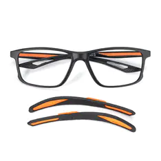 Rectangle Black/Orange Sport Eyeglasses