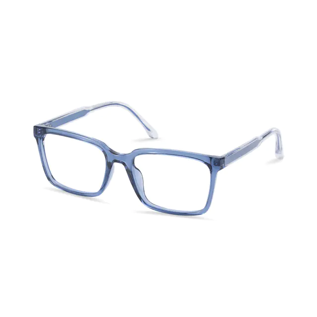 Rectangle Blue Eyeglasses