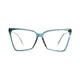 Square Transparent Blue Eyeglasses
