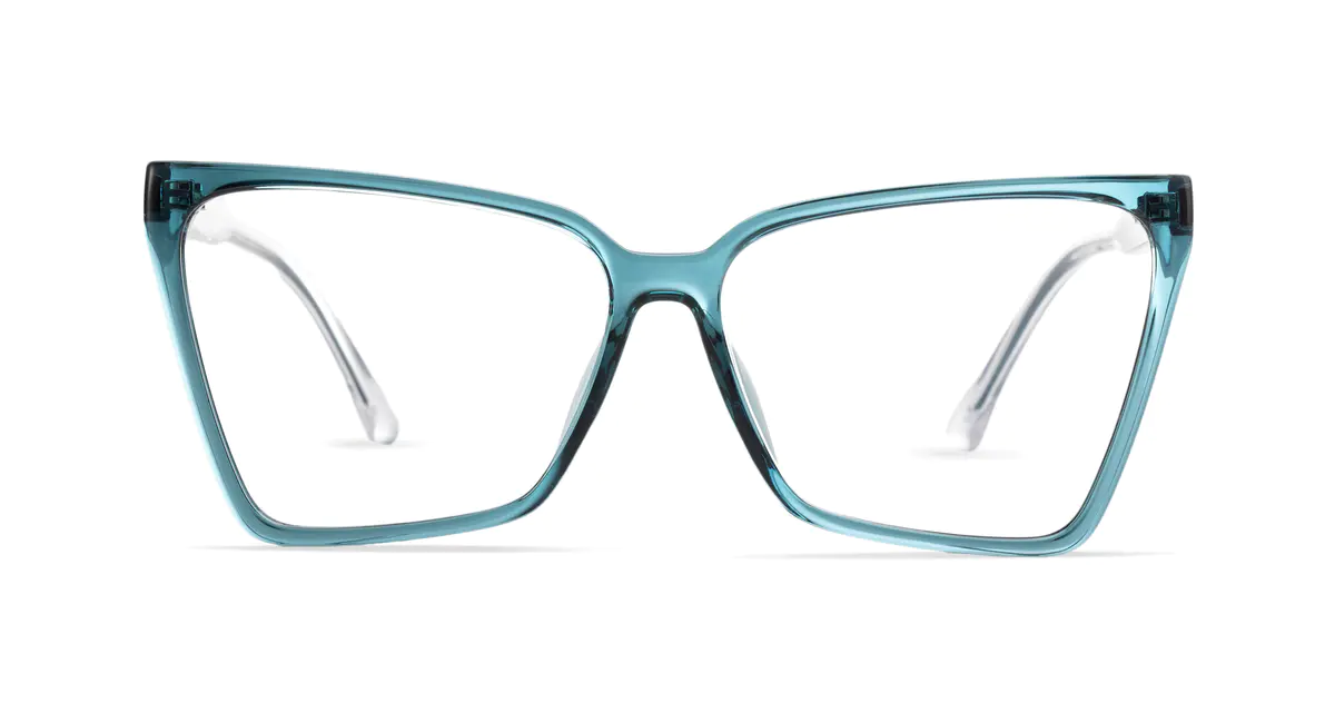 Cat-eye Transparent Blue Eyeglasses
