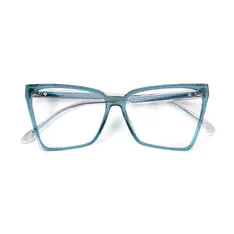 Square Transparent Blue Eyeglasses