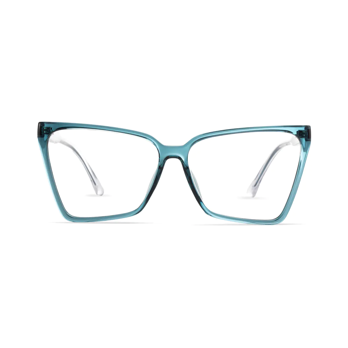 Square Transparent Blue Eyeglasses