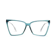 Square Transparent Blue Eyeglasses