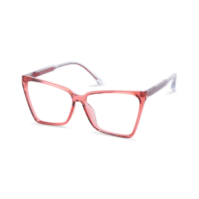 Cat-eye Transparent Red Eyeglasses