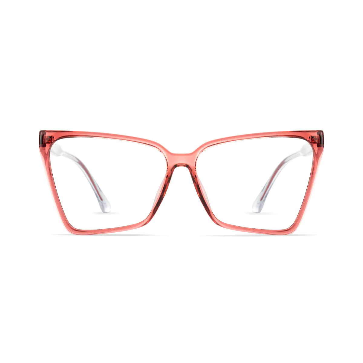 Cat-eye Transparent Red Eyeglasses