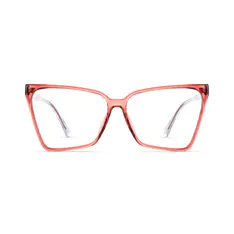 Cat-eye Transparent Red Eyeglasses