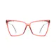Square Transparent Red Eyeglasses