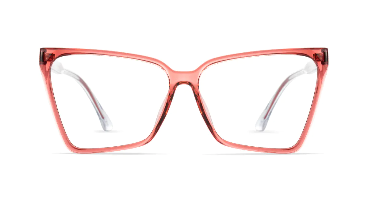 Cat-eye Transparent Red Eyeglasses