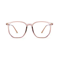 Square Transparent Brown Eyeglasses