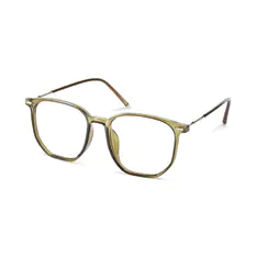 Square Transparent Green Eyeglasses