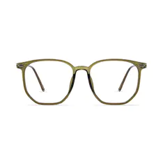 Square Transparent Green Eyeglasses