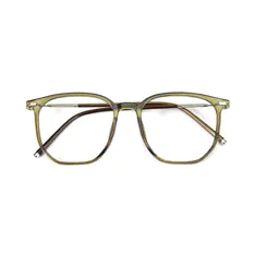 Square Transparent Green Eyeglasses