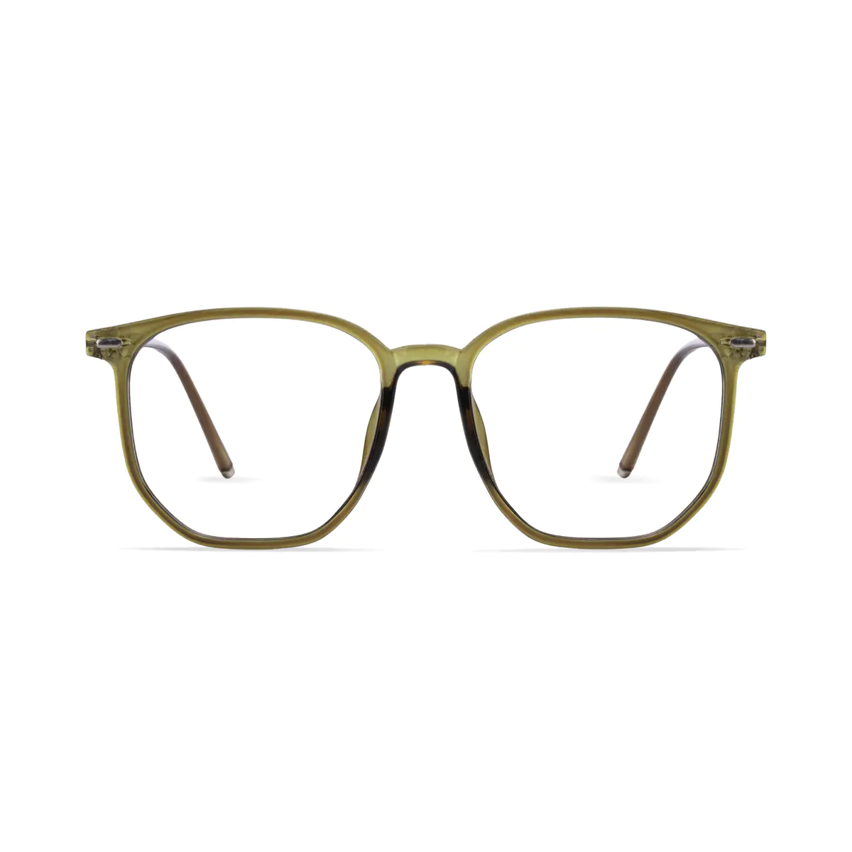 Square Transparent Green Eyeglasses