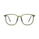 Square Transparent Green Eyeglasses