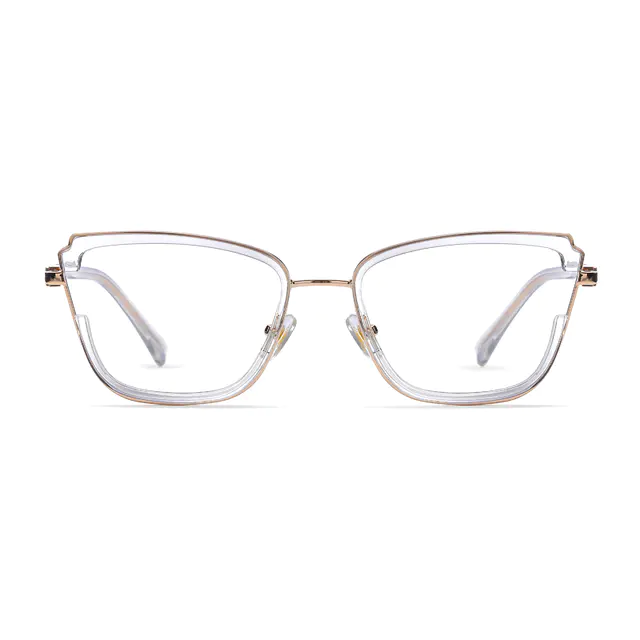 Cat-eye Transparent Gray Eyeglasses