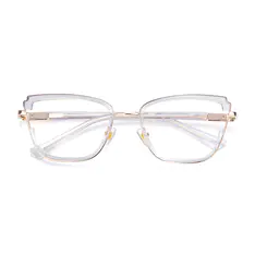 Cat-eye Transparent Gray Eyeglasses