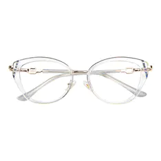 Cat-eye Transparent Gray Eyeglasses