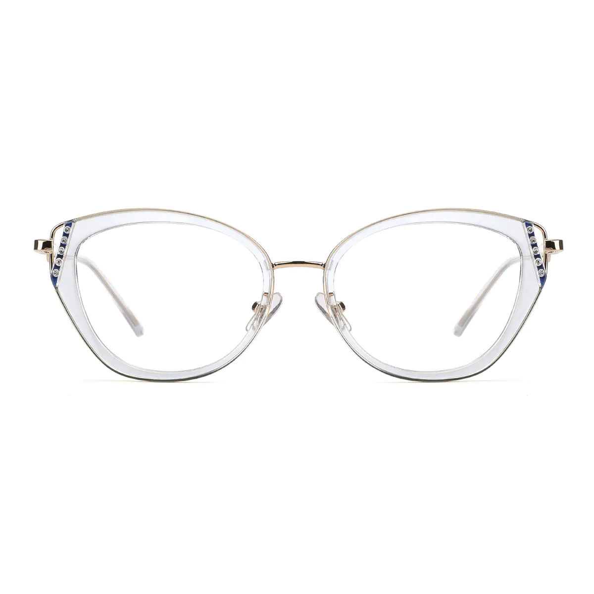 Cat-eye Transparent Gray Eyeglasses