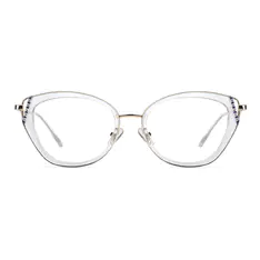 Cat-eye Transparent Gray Eyeglasses