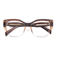 Cat-eye Brown/Clear Eyeglasses