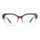 Cat-eye Brown/Clear Eyeglasses