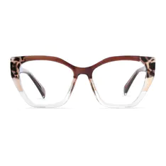 Cat-eye Brown/Clear Eyeglasses