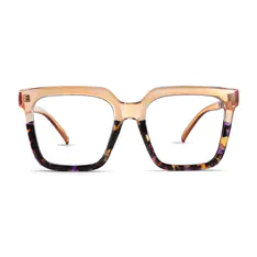 Square Transparent Brown/Tortoiseshell Eyeglasses