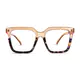 Square Transparent Brown/Tortoiseshell Eyeglasses
