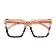 Square Transparent Brown/Tortoiseshell Eyeglasses