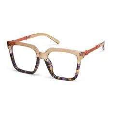 Square Transparent Brown/Tortoiseshell Eyeglasses