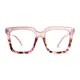 Square Transparent Red/Tortoiseshell Eyeglasses