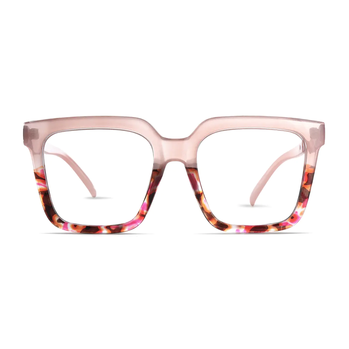 Square Transparent Red/Tortoiseshell Eyeglasses