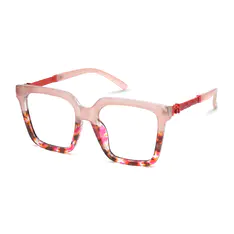Square Transparent Red/Tortoiseshell Eyeglasses