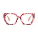 Geometric Red Striped Eyeglasses
