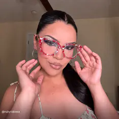 Geometric Red Striped Eyeglasses