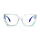 Geometric Clear/Green Eyeglasses